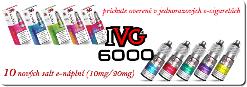 Banner salt náplní do e-cigariet od IVG, séria IVG 6000
